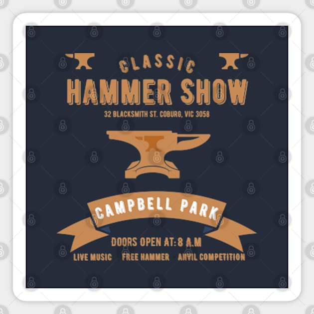 Anvil Hammer Car Park Show Magnet by bert englefield 